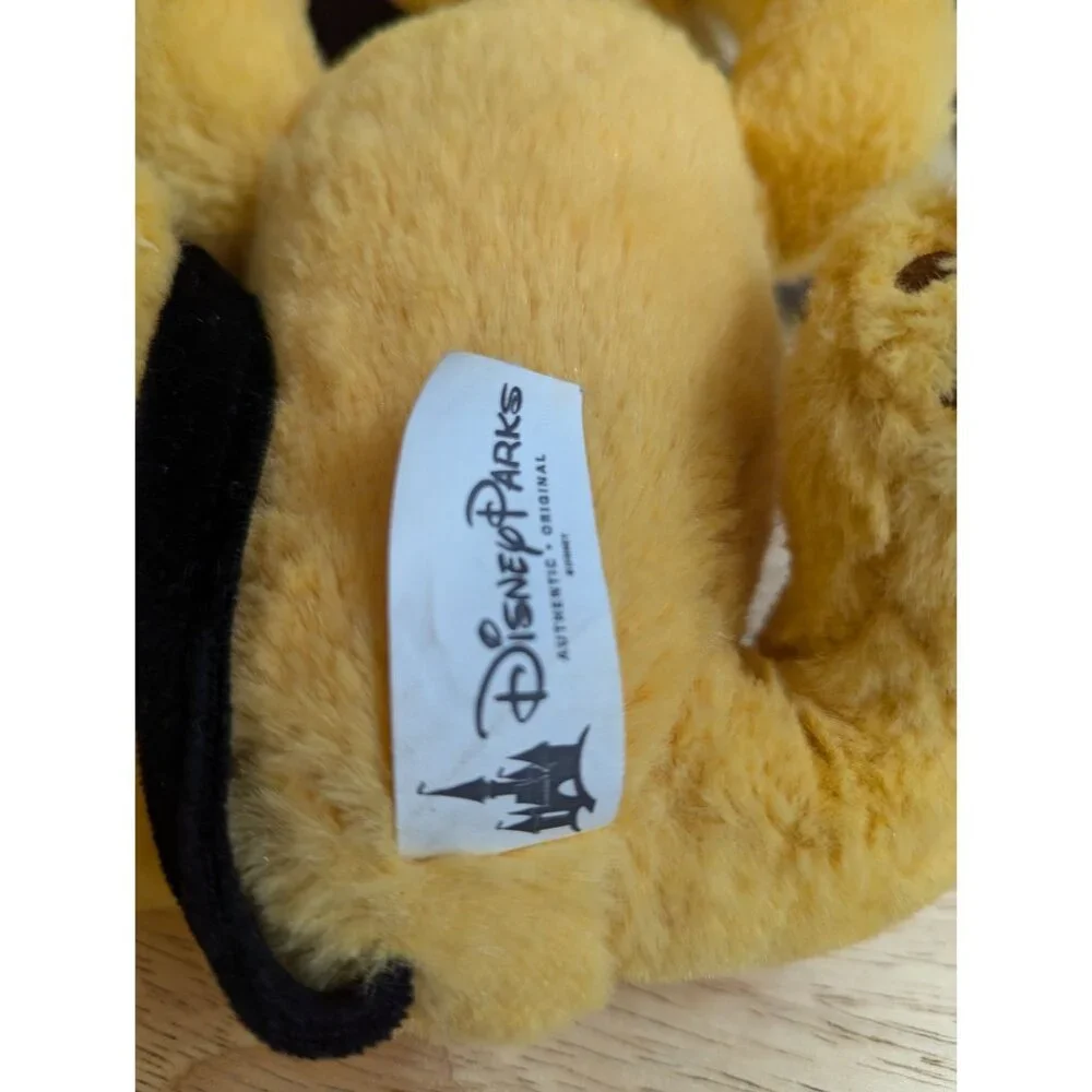 Disney Parks Pluto the Dog laying 15 inch stuffed animal‎ toy green collar - Picture 8 of 8